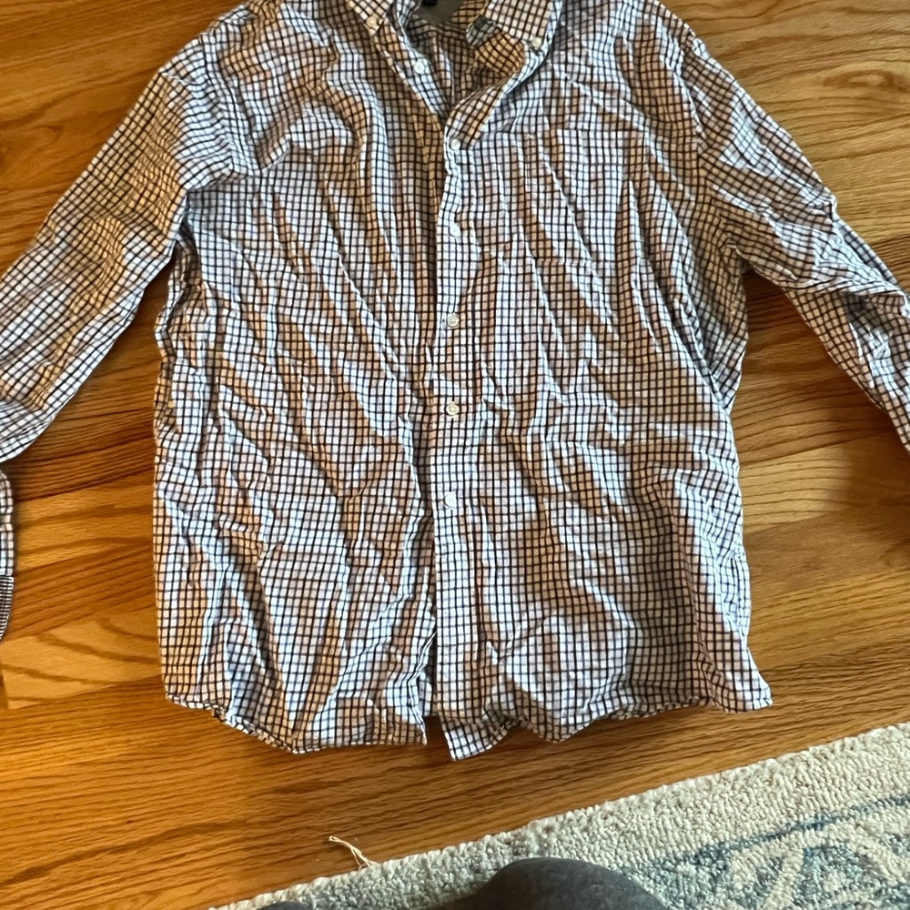 Tommy Hilfiger Men's Purple and White Checkered Shirt Jacket